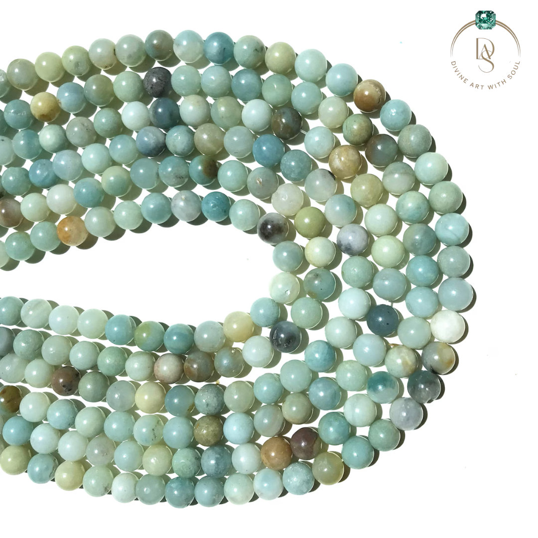 Natural Multi Amazonite Round Beads String