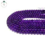 Natural Amethyst Round Beads String