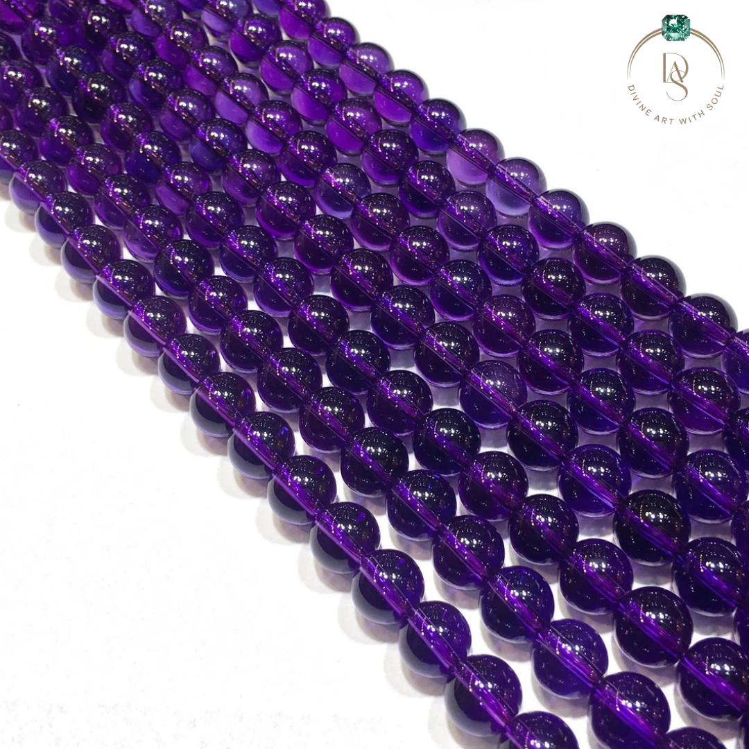 Natural Amethyst Round Beads String