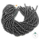 Natural Black Hematite Round Beads String