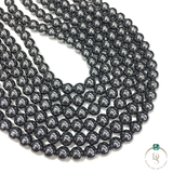 Natural Black Hematite Round Beads String