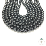Natural Black Hematite Round Beads String