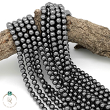 Natural Black Hematite Round Beads String