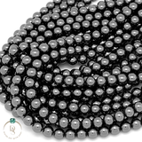 Natural Black Hematite Round Beads String