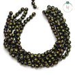 Natural OM Mani Black Onyx Round Beads String