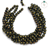 Natural OM Mani Black Onyx Round Beads String