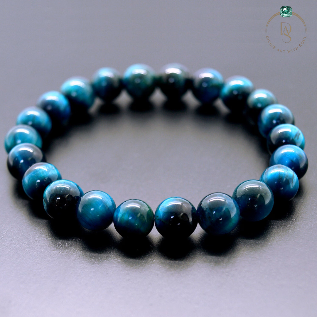 Natural Deep Blue Tiger Eye Bracelet