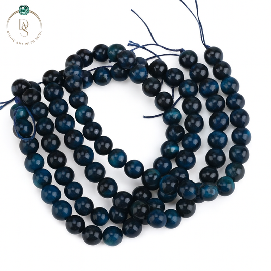 Natural Black Tiger Eye Round Beads String