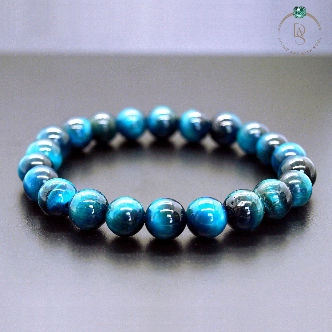 Natural Deep Blue Tiger Eye Bracelet