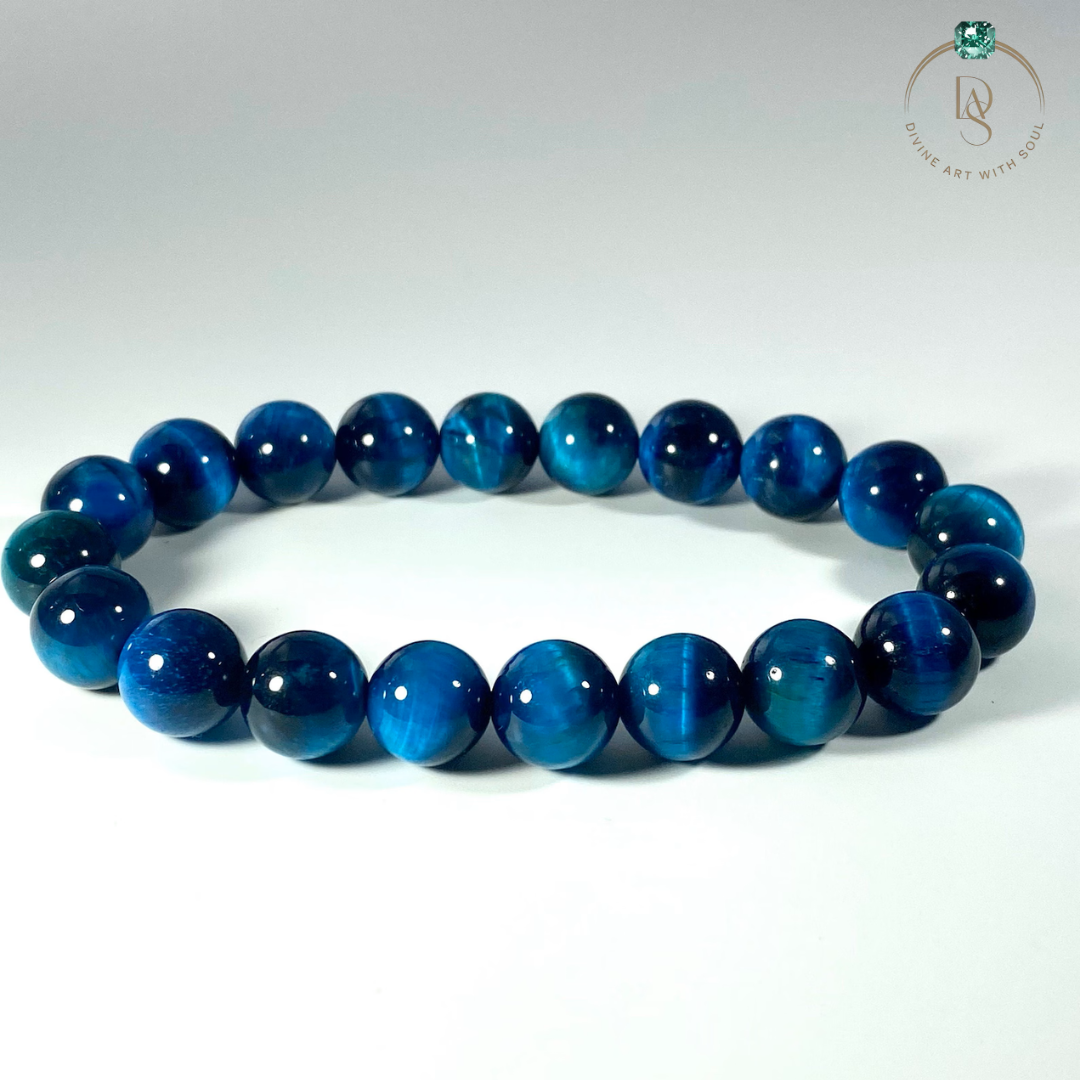 Natural Deep Blue Tiger Eye Bracelet