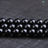 Natural Black Tourmaline Round Beads String