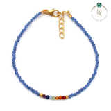 Natural Blue Quartz With Seven Chakra Protection Bracelet