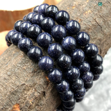 Natural Blue Sunstone Round Beads String