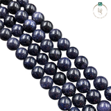 Natural Blue Sunstone Round Beads String