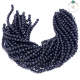 Natural Blue Sunstone Round Beads String