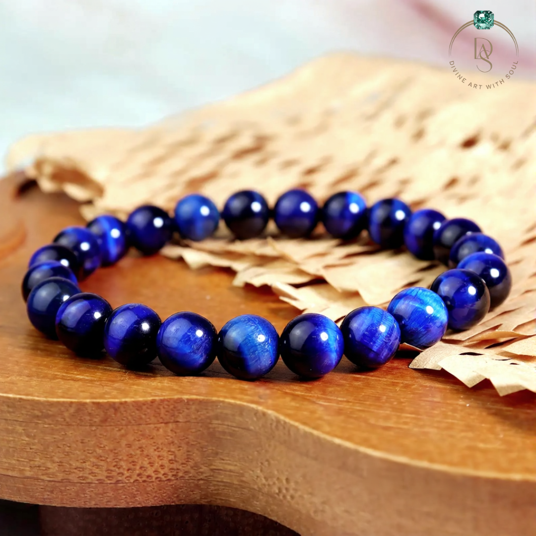 Natural Blue Tiger Cat's Eye Bracelet