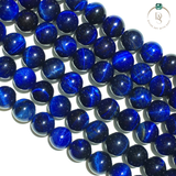 Natural Blue Tiger Cat's Eye Round Beads String