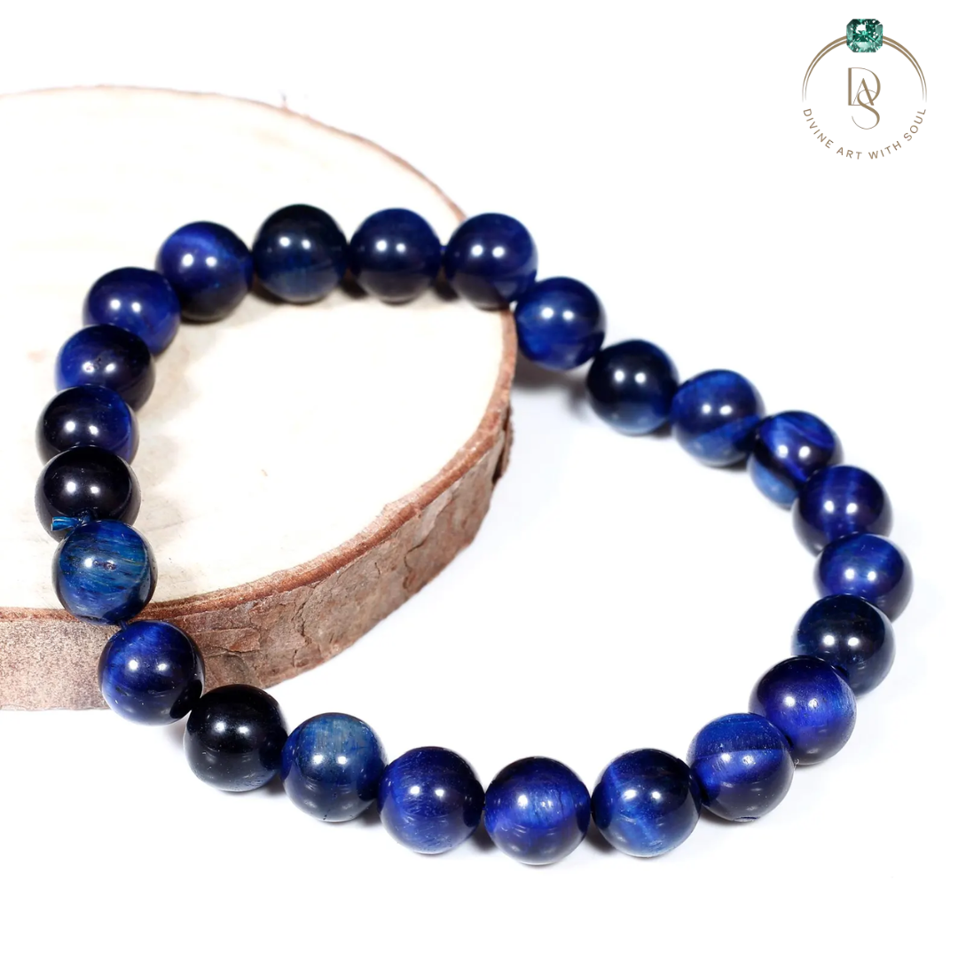 Natural Blue Tiger Cat's Eye Bracelet