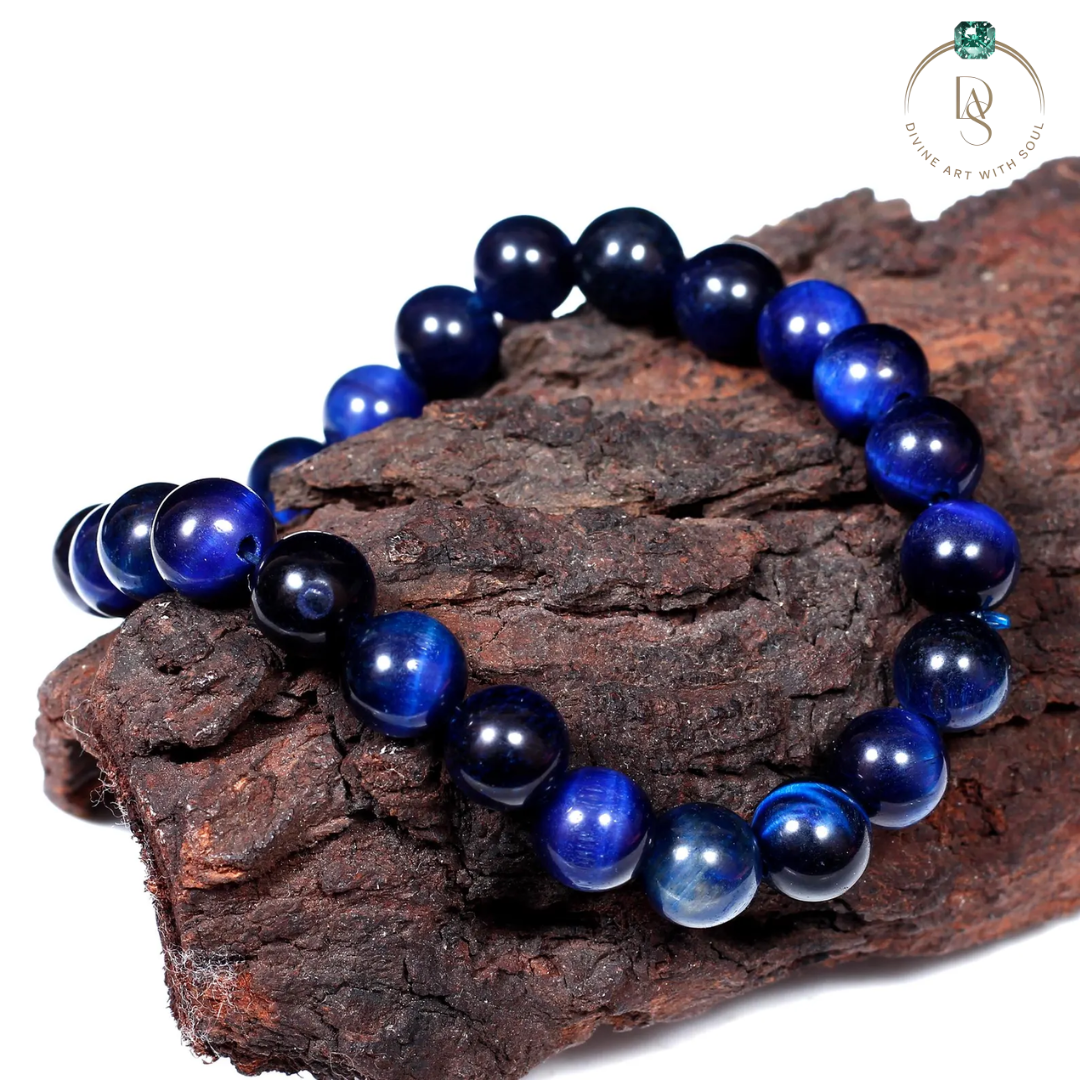 Natural Blue Tiger Cat's Eye Bracelet