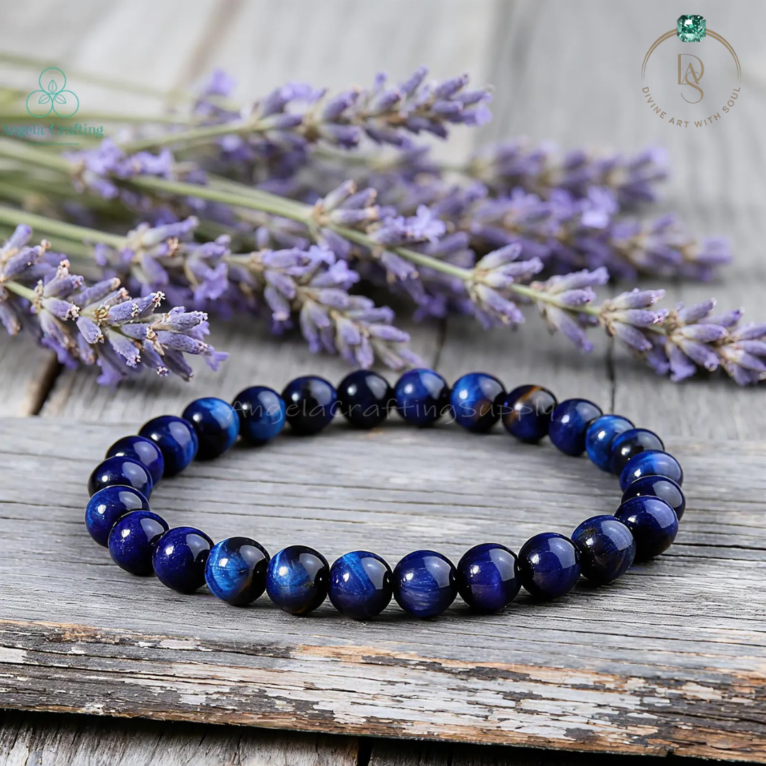 Natural Blue Tiger Cat's Eye Bracelet