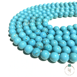 Natural Blue Turquoise Round Beads String