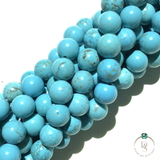 Natural Blue Turquoise Round Beads String
