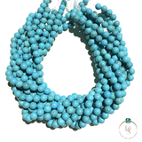 Natural Blue Turquoise Round Beads String