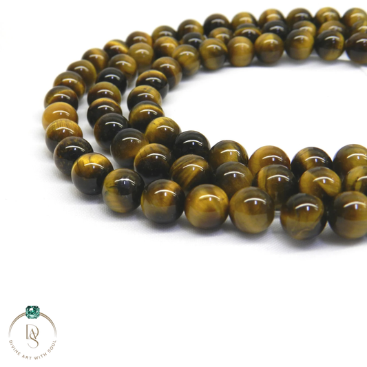 Natural Yellow Tiger Eye Round Beads String