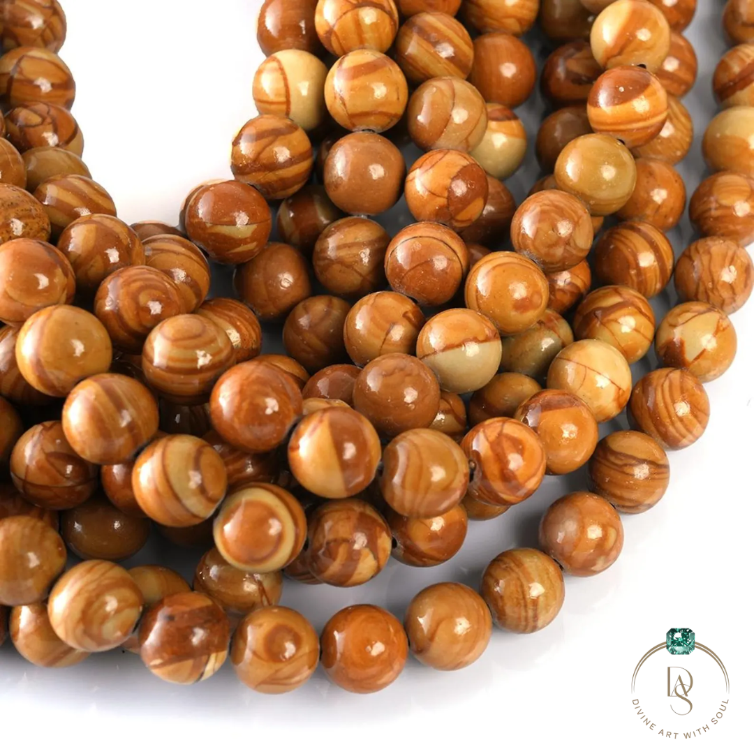 Natural Camel Jasper Round Beads String