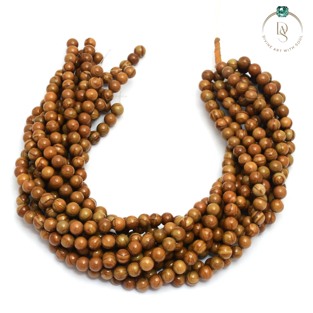 Natural Camel Jasper Round Beads String