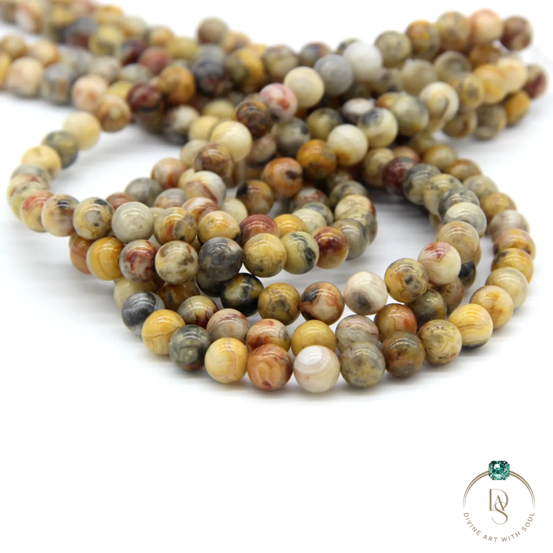 Natural Crazy Lace Agate Round Beads String