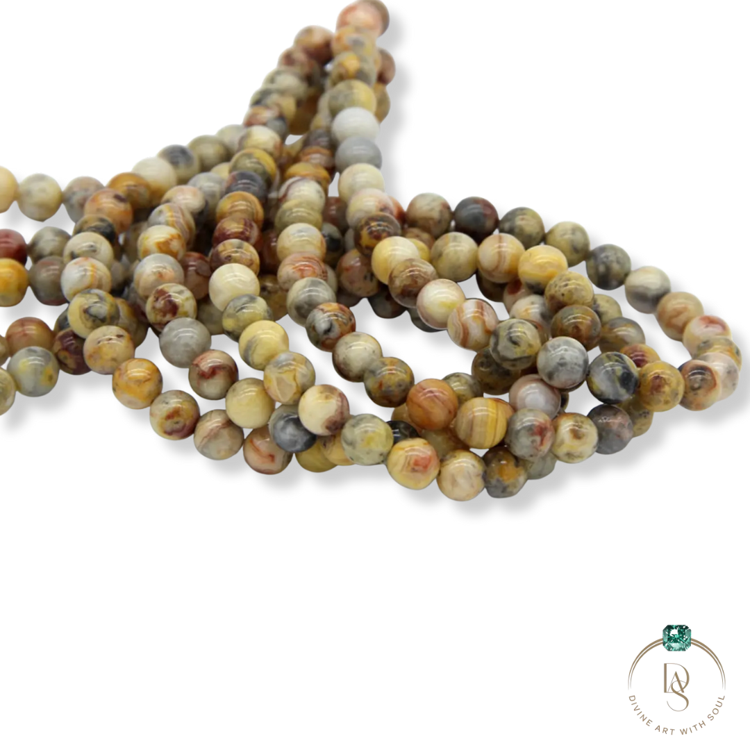 Natural Crazy Lace Agate Round Beads String