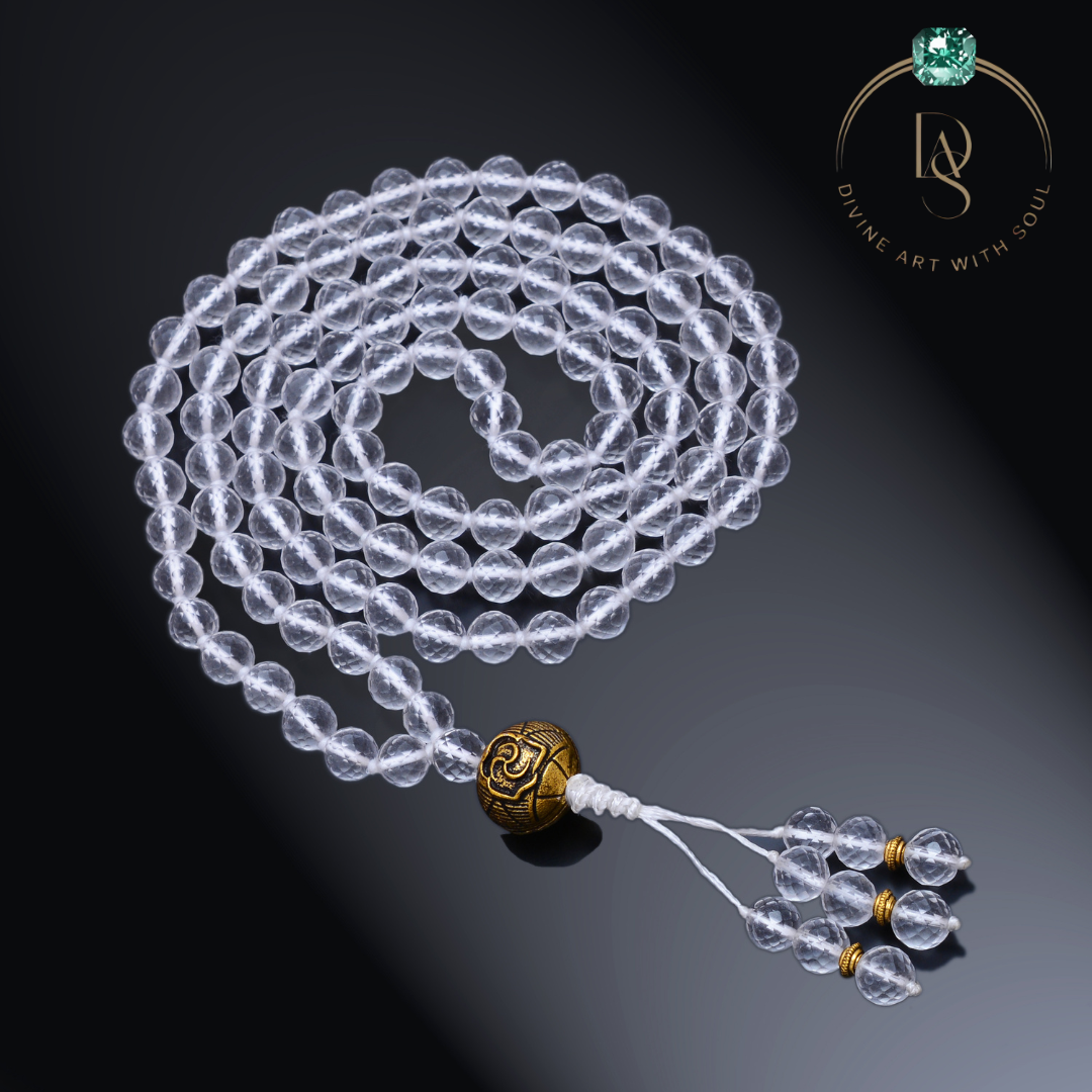 Natural Crystal Quartz Mala