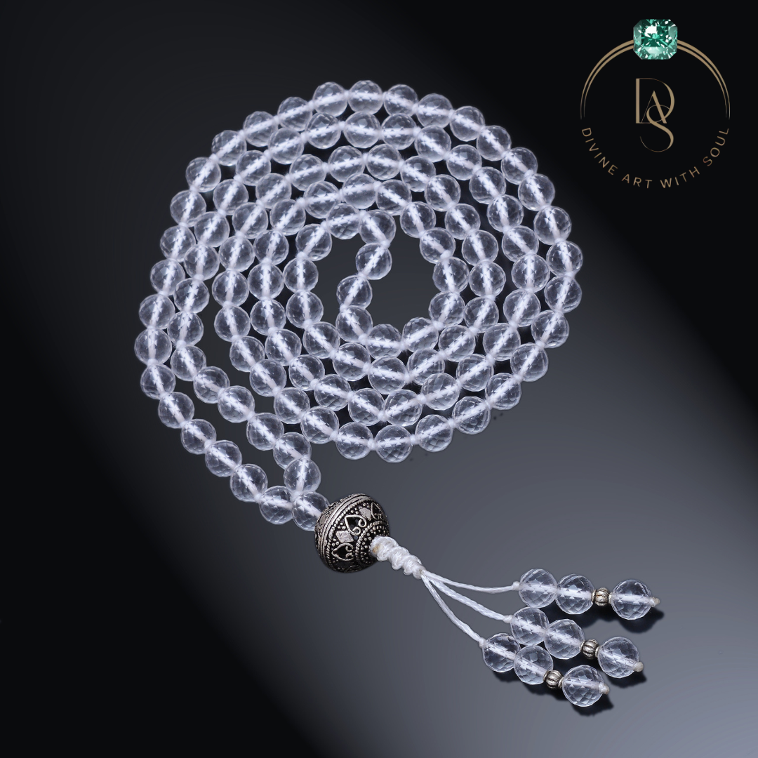 Natural Crystal Quartz Mala