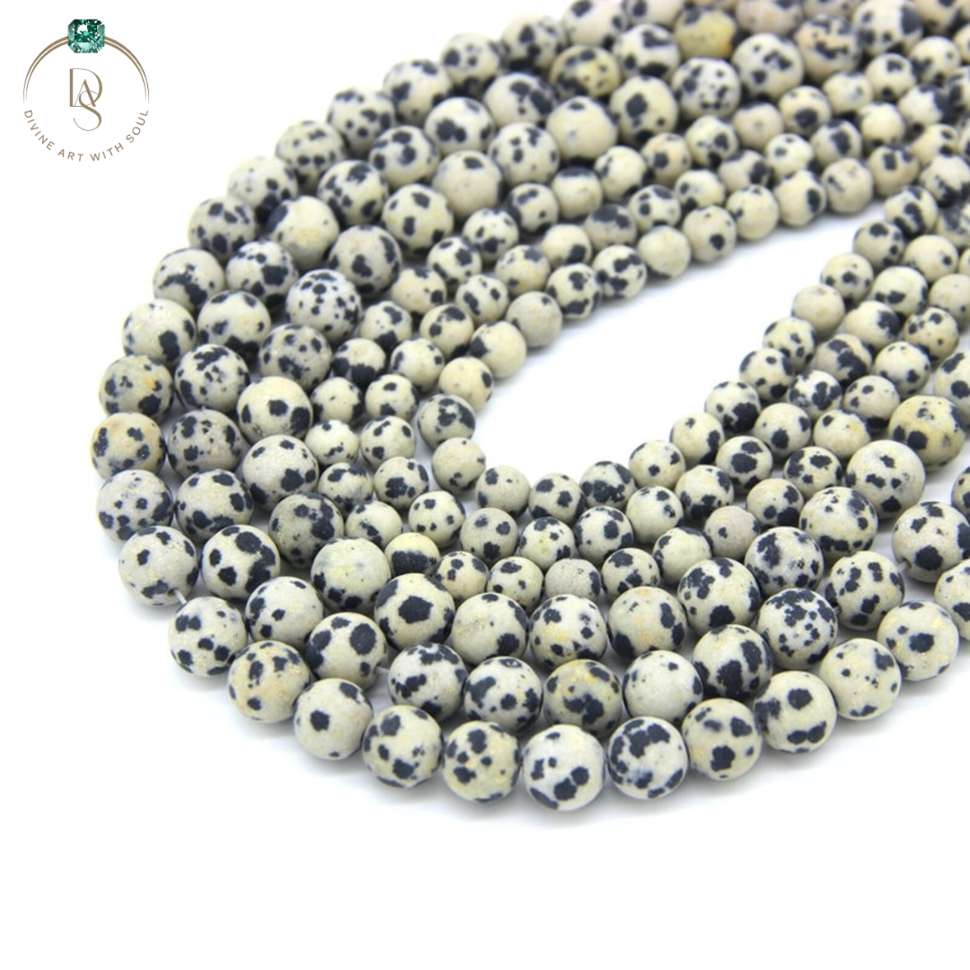 Natural Dalmatian Jasper Round Beads String