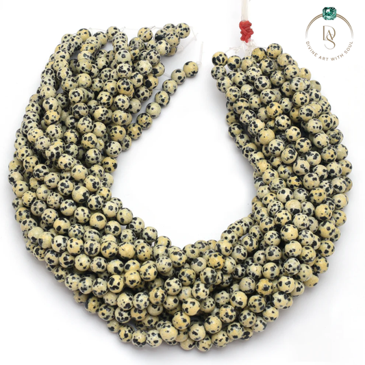 Natural Dalmatian Jasper Round Beads String