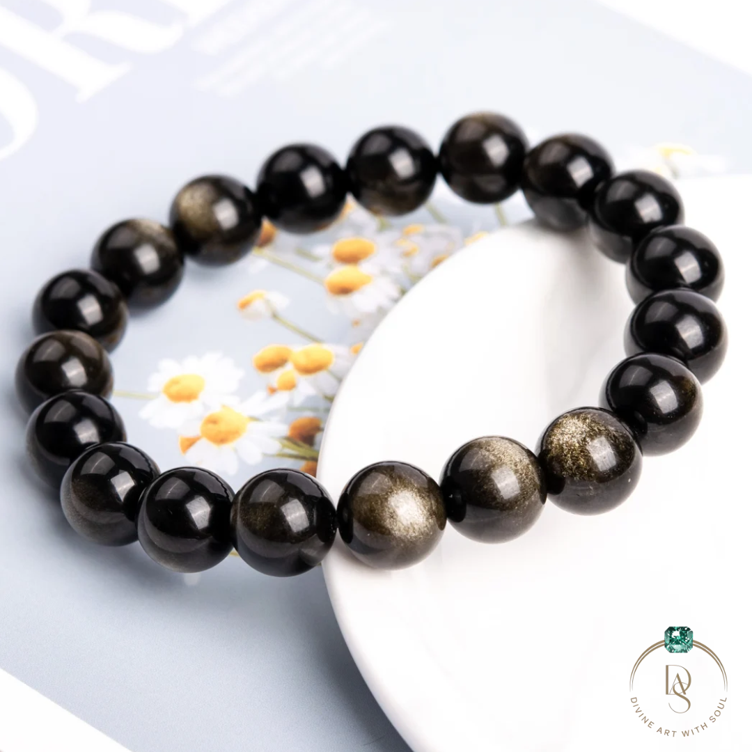 Natural Golden Obsidian Bracelet