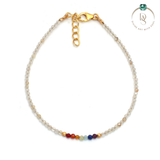 Natural Golden Rutile With Seven Chakra Protection Bracelet