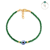 Natural Green Jade with Evil Eye Protection Bracelet