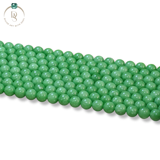 Natural Green Jade Round Beads String