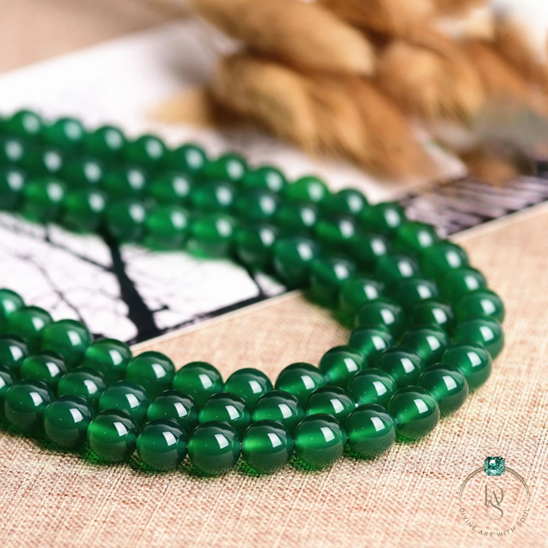 Natural Green Onyx Round Beads String