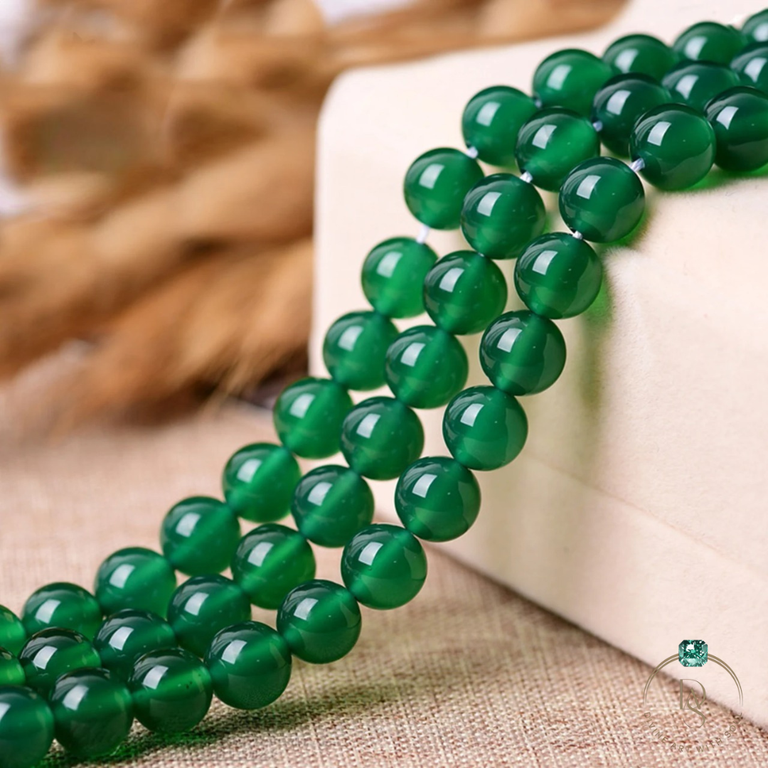 Natural Green Onyx Round Beads String