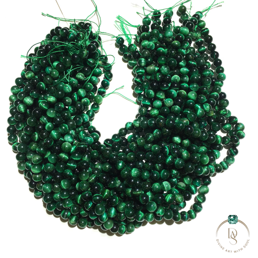 Natural Green Tiger Eye Round Beads String
