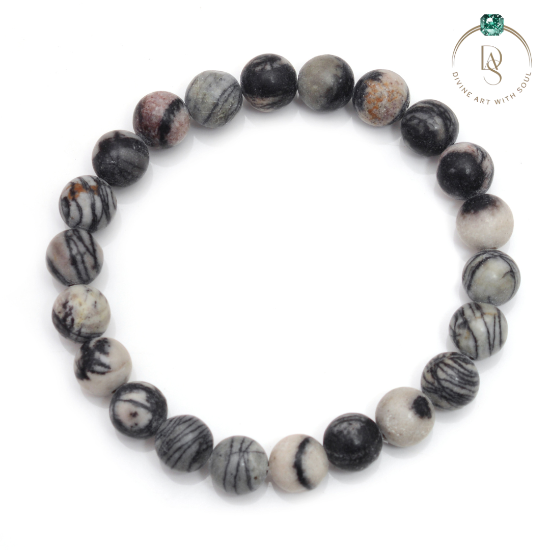Natural Grey Picasso Jasper Bracelet