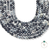 Natural Grey Picasso Jasper Round Beads String