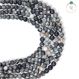 Natural Grey Picasso Jasper Round Beads String