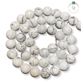 Natural White Howlite Round Beads String