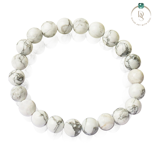 Natural White Howlite Bracelet