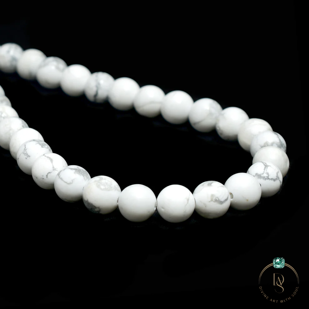 Natural White Howlite Round Beads String