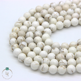 Natural Howlite Brown Round Beads String